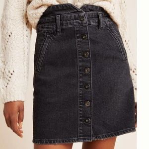 Anthropology Pilcro black denim skirt